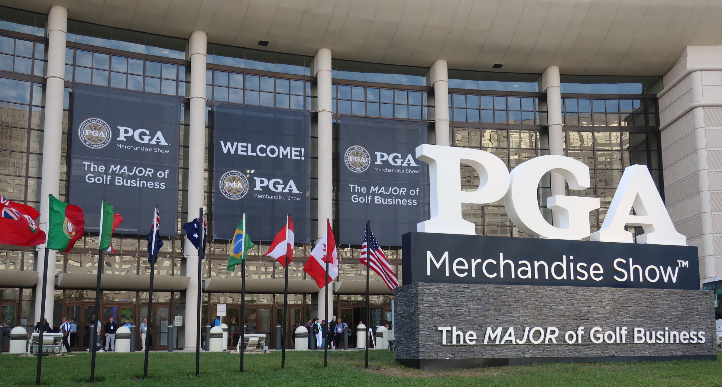 PGA Show Front of Building Golf Yeah